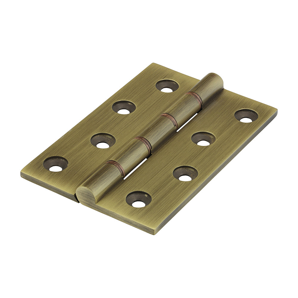 Double phosphor bronze washered hinges are made to a high specification from solid drawn brass and brass pins to guarantee no rust and a high quality long lasting finish. They are ideal for hanging internal and external doors in domestic applications. Featuring phosphor bronze washers to prevent knuckle wear and long lasting operation. Fixings included.