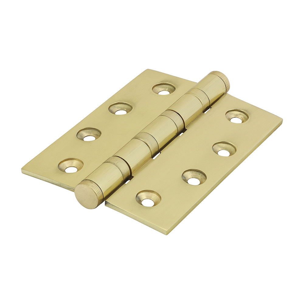 Performance ball raced hinges are made to the highest specification from solid drawn brass and brass pins to guarantee no rust and a long lasting finish. They are ideal for heavy high quality doors in domestic applications. Featuring 4 ball bearing raced knuckles to prevent knuckle wear and provide a lifetime of silent, smooth door operation. Fixings included.