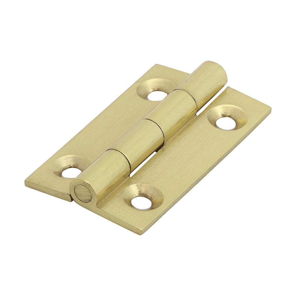 Solid drawn hinges are made to a high specification from solid drawn brass and brass pins to guarantee no rust and a high quality long lasting finish. They are ideal for hanging light cupboard and cabinet doors in quality joinery products. Fixings included.