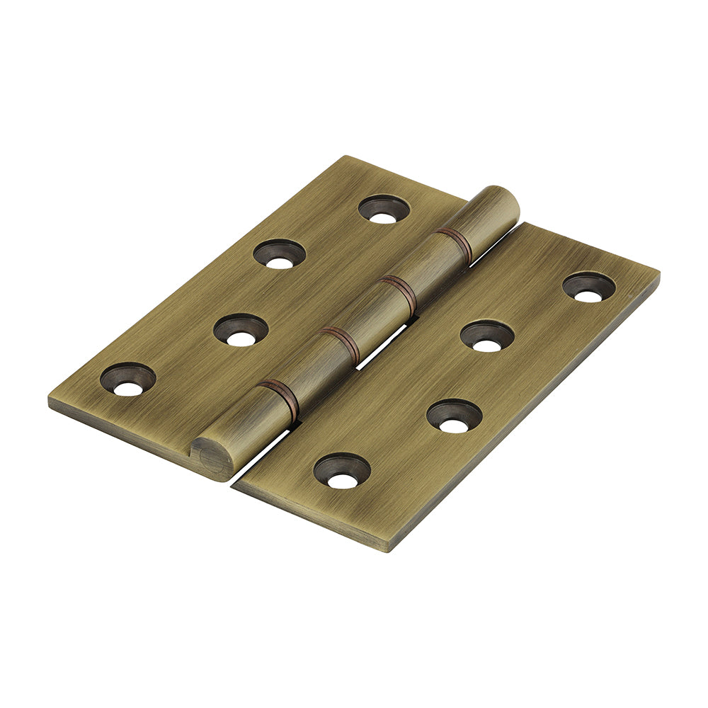 Double phosphor bronze washered hinges are made to a high specification from solid drawn brass and brass pins to guarantee no rust and a high quality long lasting finish. They are ideal for hanging internal and external doors in domestic applications. Featuring phosphor bronze washers to prevent knuckle wear and long lasting operation. Fixings included.