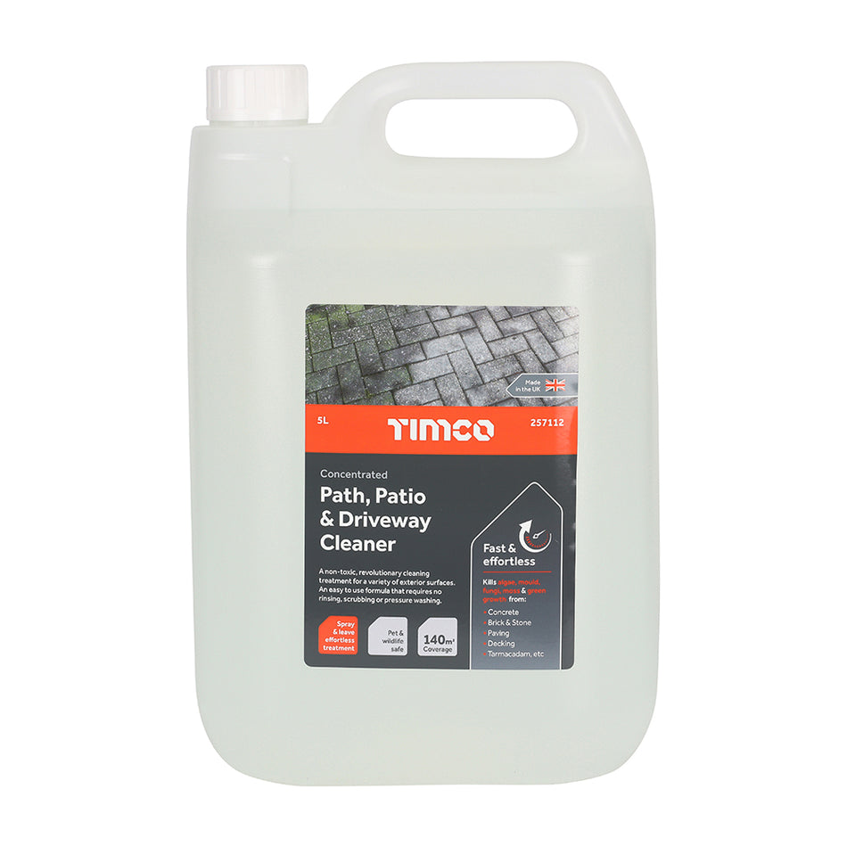 A revolutionary concentrated cleaning treatment for a variety of exterior surfaces. Formulated to effectively kill algae, mould, fungi, moss and green growth. Easy to apply using a watering can or pump sprayer. The product will quickly eat into the contaminants without the need for rinsing, scrubbing or pressure washing. 