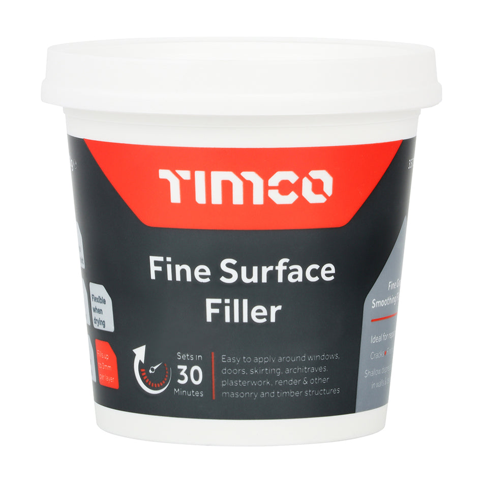 A ready to use, fine grade interior smoothing and filling compound for repairing cracks, fine nicks and shallow depressions in walls and ceilings. Once cured, it forms a tough, durable repair that can be sanded and painted over with oil and water-based paint. 