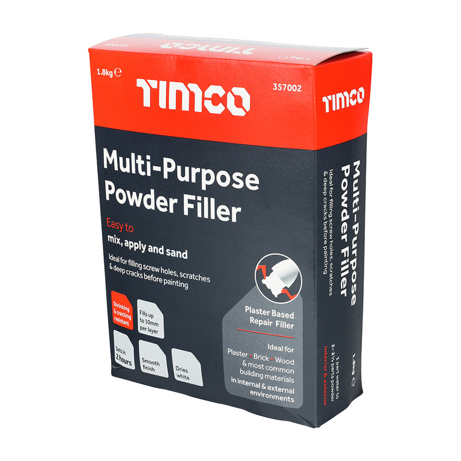 A multi-purpose plaster based repair compound designed to remove all interior defects on plaster, brick, wood and most other common building materials. After setting it can be sanded and painted and sets hard enough to accept screws and nails.