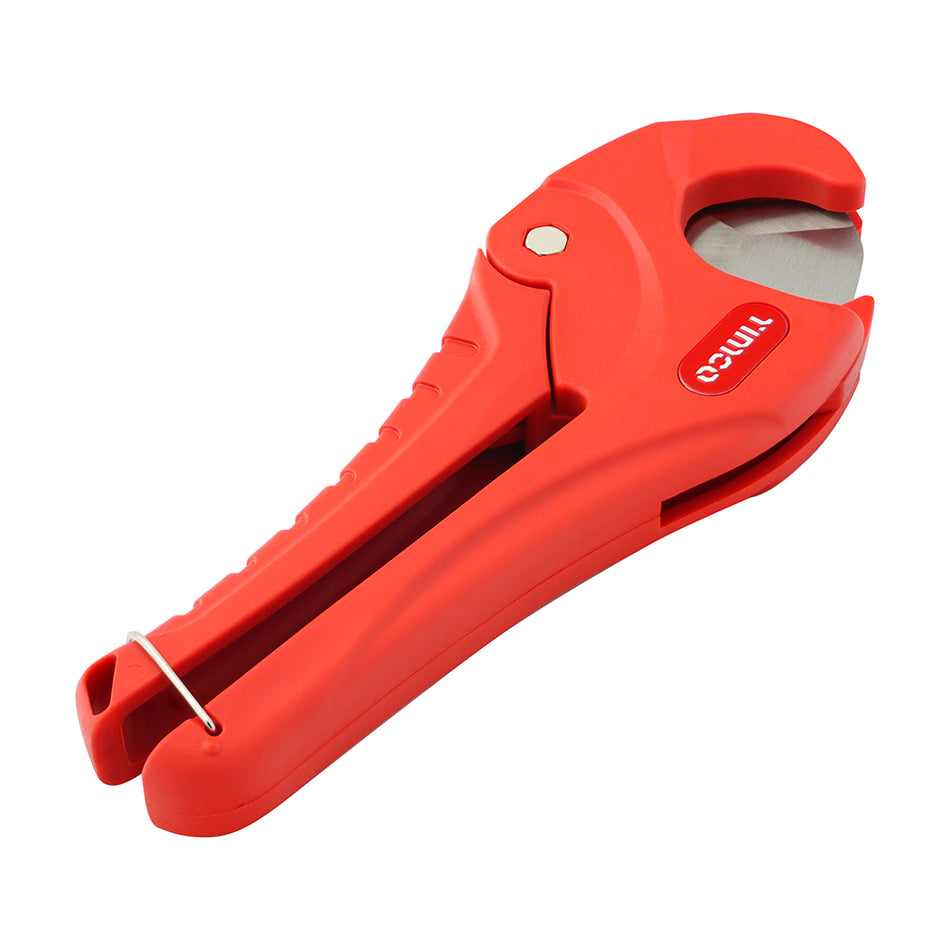 Hard wearing pipe shears, designed to cut up to 26mm plastic pipe. Features a V-shaped steel blade for effortless cutting and reduced pipe distortion.