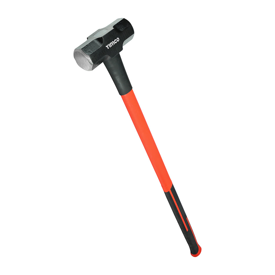 A professional sledgehammer, constructed from extra heavy duty carbon steel with a lightweight and break resistant fibreglass shaft. Featuring fully polished striking faces and soft-grip handle. 