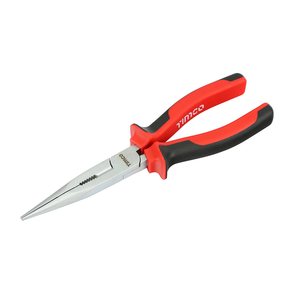 Premium multi-purpose long nose pliers, designed for a variety of gripping and snipping tasks in tight and difficult to reach places. Manufactured from high grade chrome vanadium with hardened jaws and cutting edges ensuring that they stay sharper for longer. Featuring an ergonomic soft-grip handle to maximise user comfort and grip.