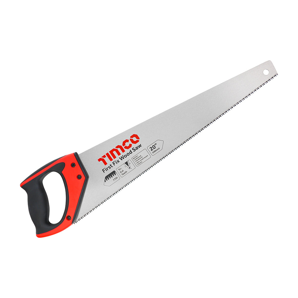 A premium 7tpi hand saw, manufactured from high grade carbon steel. Featuring 3D triple ground and hardened teeth for rapid performance and a polished and lacquered blade for smooth cutting and corrosion resistance. The super soft-grip handle gives a firm hold and enhances comfort. Ideal for rip cutting wood.