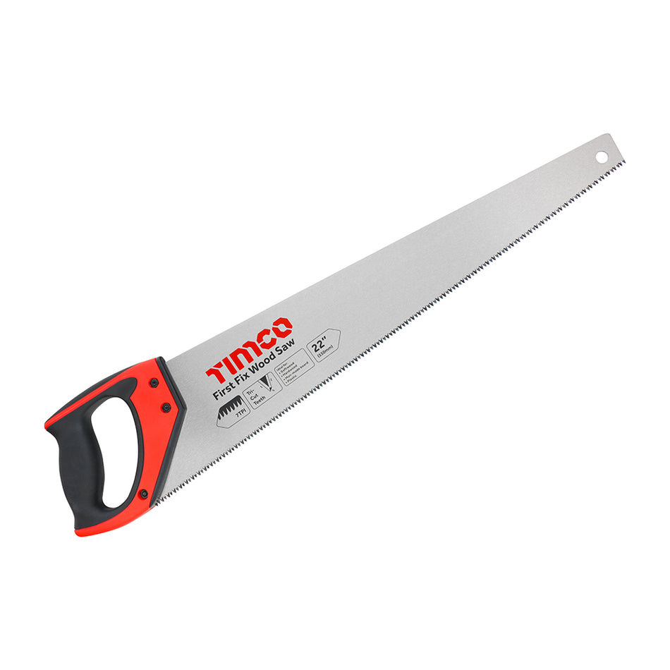 A premium 7tpi hand saw, manufactured from high grade carbon steel. Featuring 3D triple ground and hardened teeth for rapid performance and a polished and lacquered blade for smooth cutting and corrosion resistance. The super soft-grip handle gives a firm hold and enhances comfort. Ideal for rip cutting wood.