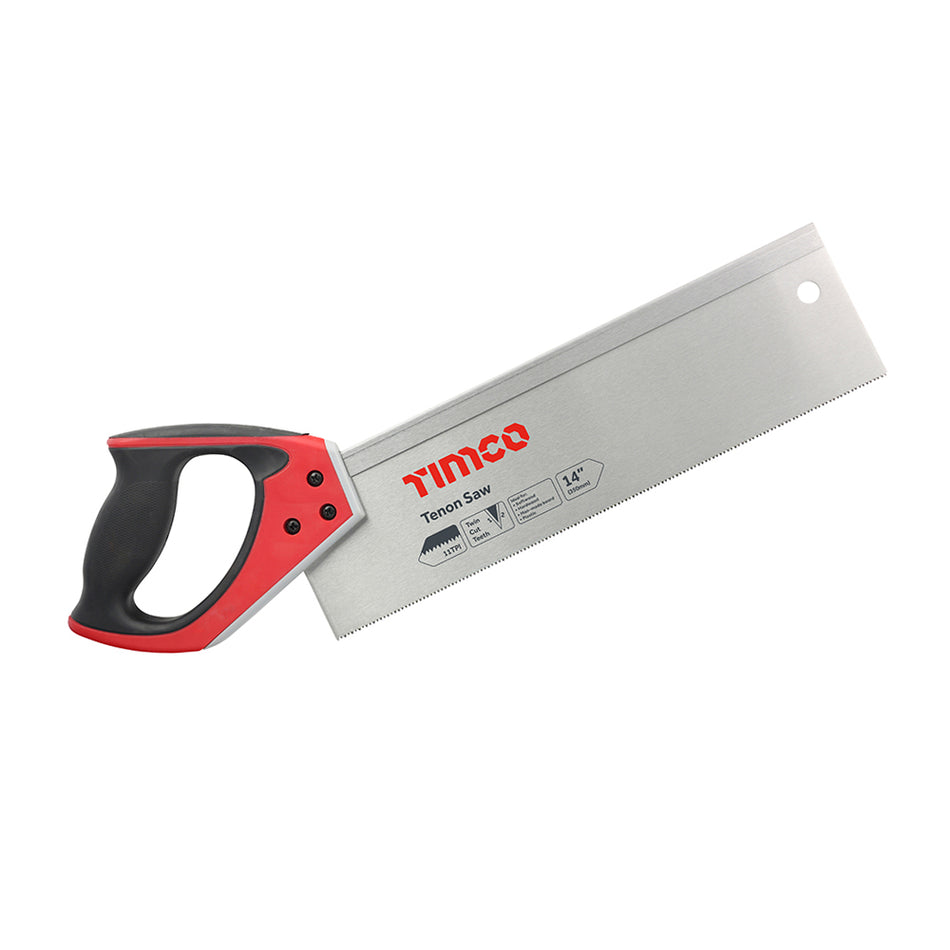 A premium 11tpi tenon saw, manufactured from high grade carbon steel. Featuring precision milled 2D teeth for maximum cutting accuracy and a polished and lacquered blade for smooth cutting and corrosion resistance. The soft-grip handle is designed to give user comfort and to maximise control during cutting. Ideal for precise cutting of soft wood, hard wood, MDF and veneered board.