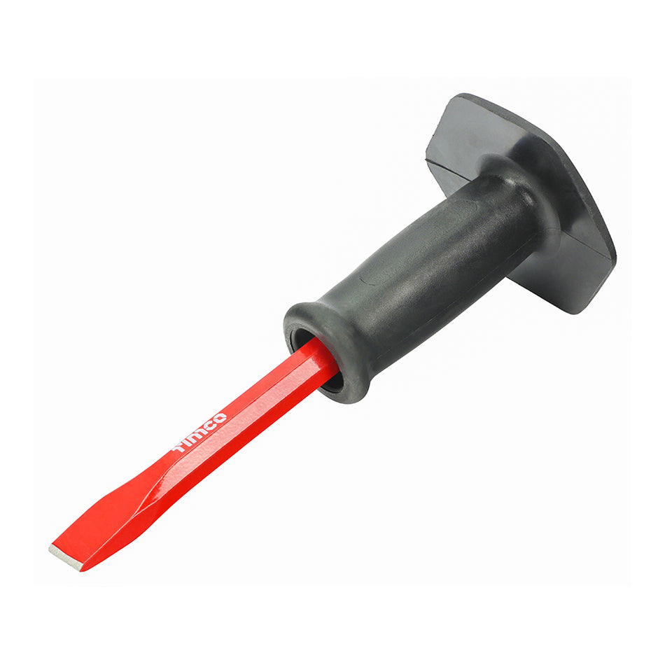 A heavy duty cold chisel, manufactured from high quality carbon steel with a hardened and impact resistant tip for long tool working life. Featuring a domed striking head to prevent damage and a heavy duty hand guard. Ideal for use on stone, brickwork, mortar, cement and masonry.