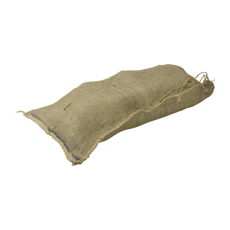 When filled with sand, sandbags provide an effective way to prevent or reduce the risk of flood damage. Also used for temporary weighing down of road signs, gazebos and tarpaulins. Made from biodegradable hessian.