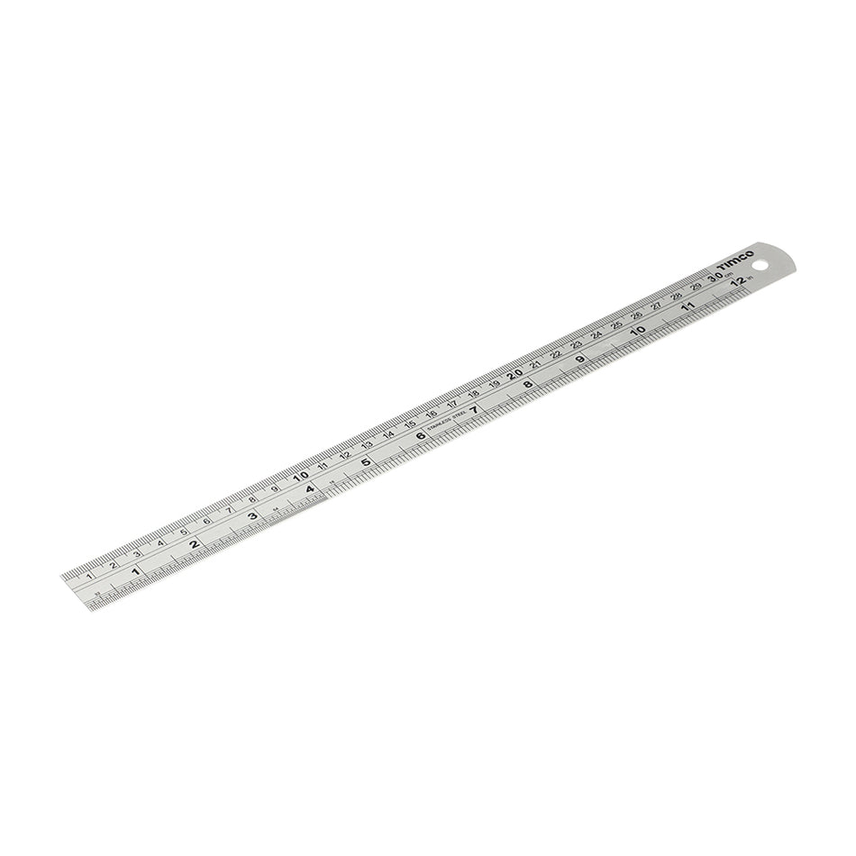 A highly accurate steel ruler, suitable for variety or tasks. Featuring a stainless steel blade with class 2 metric and imperial measurement scales.