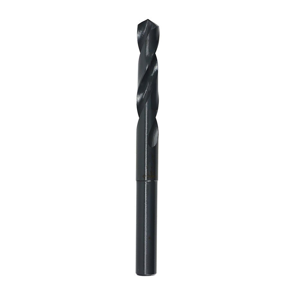 Manufactured from a high grade M2 tool steel. This durable engineering quality drill will give a consistent rapid performance when drilling larger diameter holes into all non-alloy materials. Can be used in a 1/2" chuck. 
The 118Â° split point prevents the bit from drifting. Mainly used for drilling sheet metal.