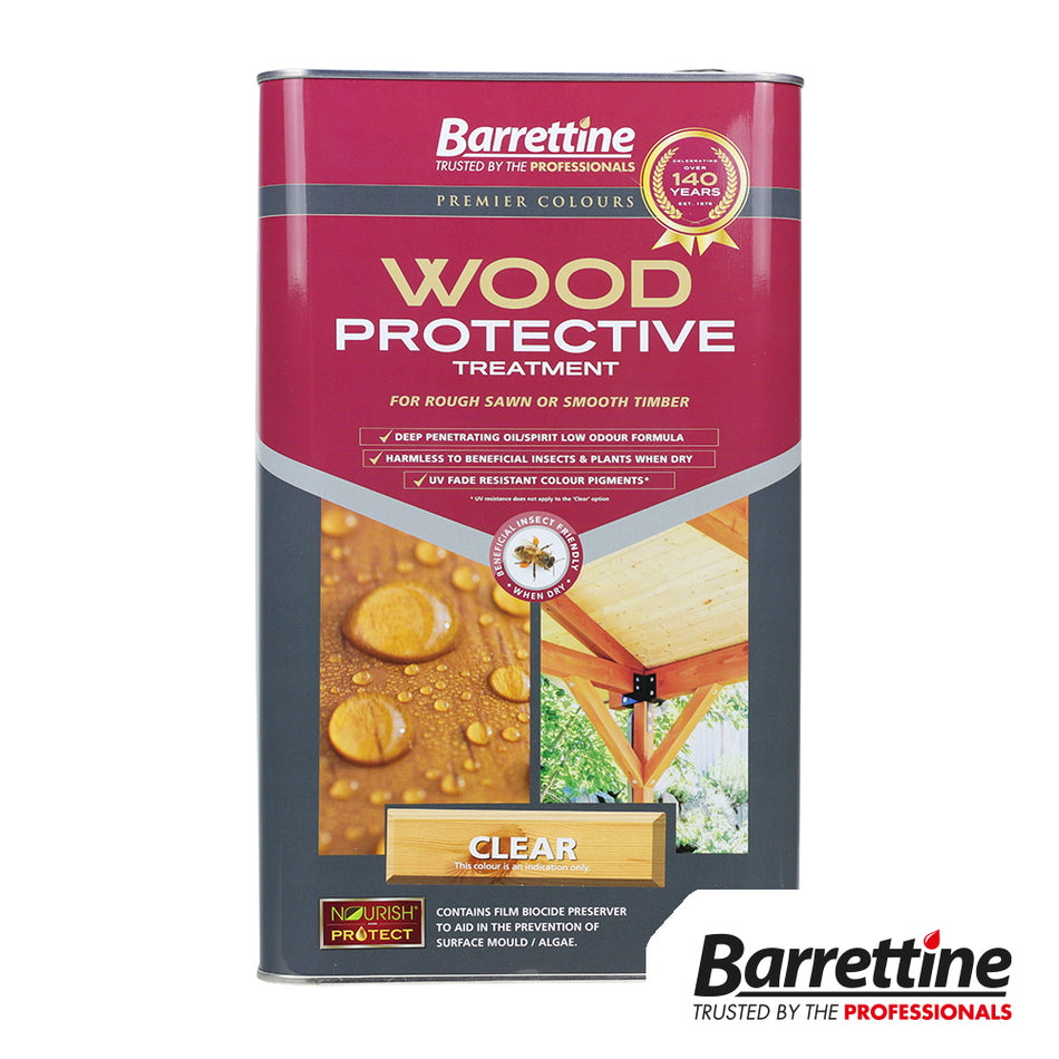 A wood protector for sealing rough, sawn or smooth timber. It contains water repellent resins and a biocide film wood preserver to prevent the surface growth of mould and algae.