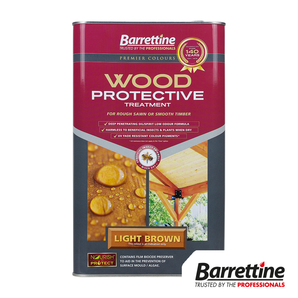 A wood protector for sealing rough, sawn or smooth timber. It contains water repellent resins and a biocide film wood preserver to prevent the surface growth of mould and algae.