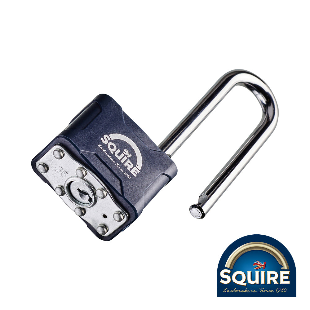 A medium-duty range of laminated double deadlocking padlocks for home use.Â  Featuring a hardened steel shackle and laminated steel padlock body with anti-corrosion finish. 