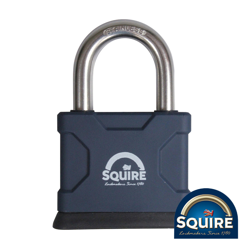 All terrain padlocks comprise of a brass body with stainless steel shackle encased within a protective sleeve for optimal resistance to corrosion.