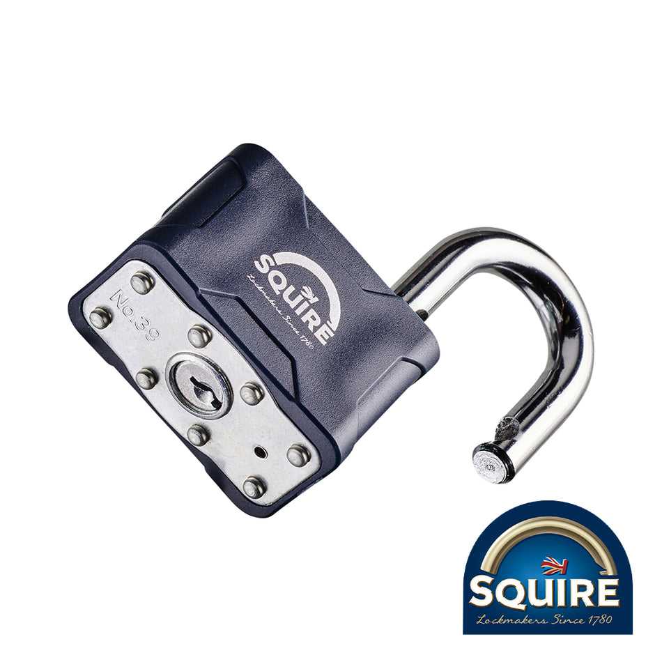 A medium-duty range of laminated double deadlocking padlocks for home use.  Featuring a hardened steel shackle and laminated steel padlock body with anti-corrosion finish. 