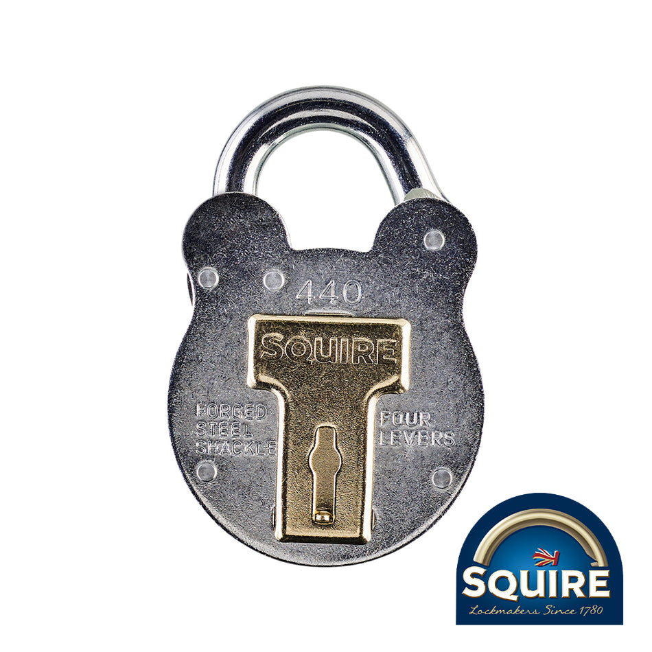 Traditional style Old English galvanised steel 4 lever padlocks.