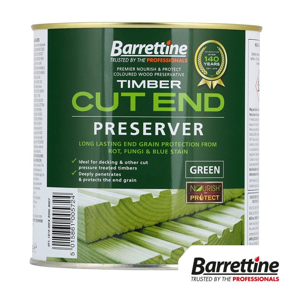 Formulated to be used on pressure-treated timber where it has been cut, drilled or worked in any way to expose the untreated inner wood. Protects against decay such as wet rot, discolouring fungus insect attack.