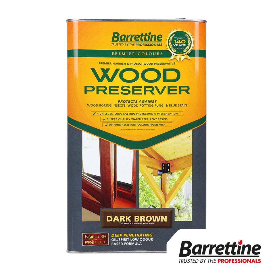 A high-quality, low odour oil/Spirit wood preservative that is deep penetrating. Used for protecting wood against wood-destroying fungi (wet rot), wood discolouring fungi and wood-boring insects.