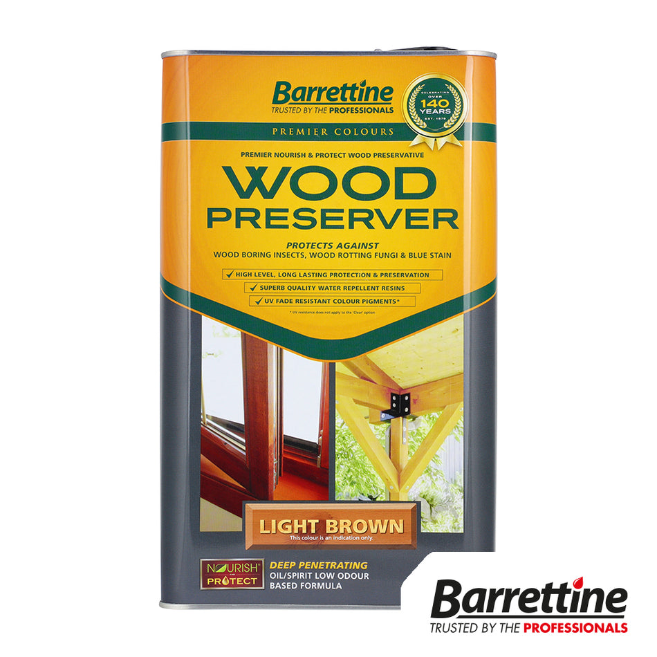 A high-quality, low odour oil/Spirit wood preservative that is deep penetrating. Used for protecting wood against wood-destroying fungi (wet rot), wood discolouring fungi and wood-boring insects.