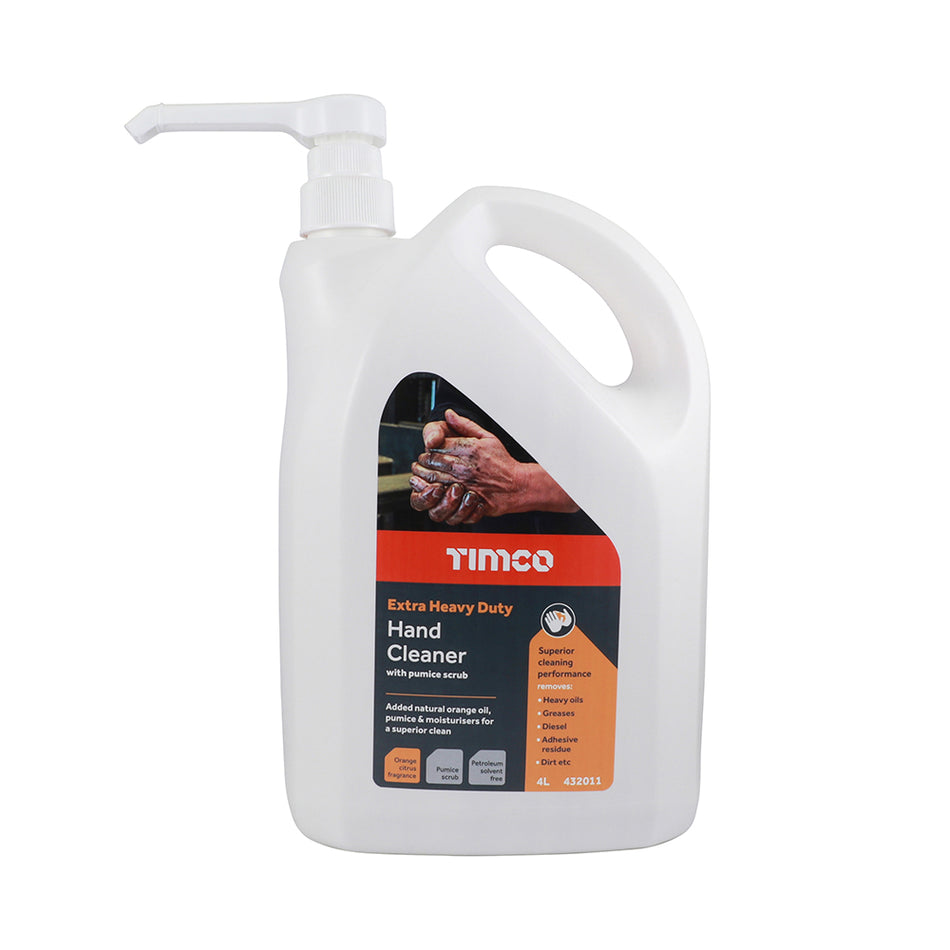 TIMCO Heavy Duty Hand Cleaner is formulated to remove general dirt and grime, paint, adhesive residue and more. With added walnut scrub to reduce skin irritation after frequent use. Contains natural citrus oil and moisturisers to leave the skin feeling clean, fresh and smooth. 