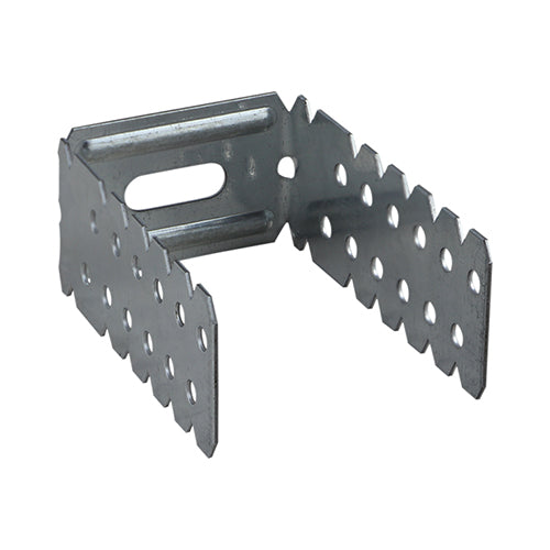 Designed especially for connecting plasterboard dry lining systems to masonry walls, concrete soffit and timber joists. NOTE: The total length refers to the length of the bracket when flat.