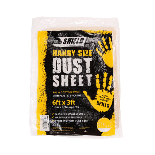 A handy sized dust sheet that is ideal for smaller jobs, with a lamination to greatly reduce risk of paint and liquid soak-through.