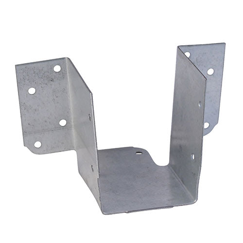 Designed to give a small and economic light weight timber to timber connection such as loft hatches and decking. Timber to timber joist hangers are suitable for light duty applications such as ceiling joists, decking and trimmers. Manufactured from pre-galvanised steel to give a high level of corrosion resistance. NOTE: Tag on base of the hanger helps avoid rotation.