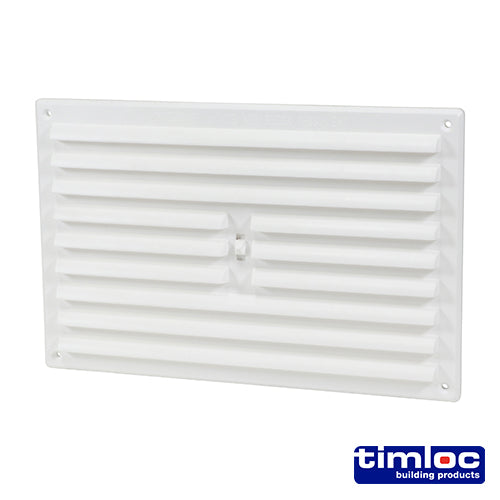 Internal white plastic louvre vents for sustaining airflow and reducing drafts. Please note: Flyscreen and Hit & Miss vents are not to be used for gas appliance ventilation.