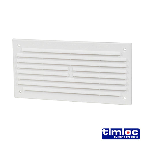 Internal white plastic louvre vents for sustaining airflow and reducing drafts. Please note: Flyscreen and Hit & Miss vents are not to be used for gas appliance ventilation.