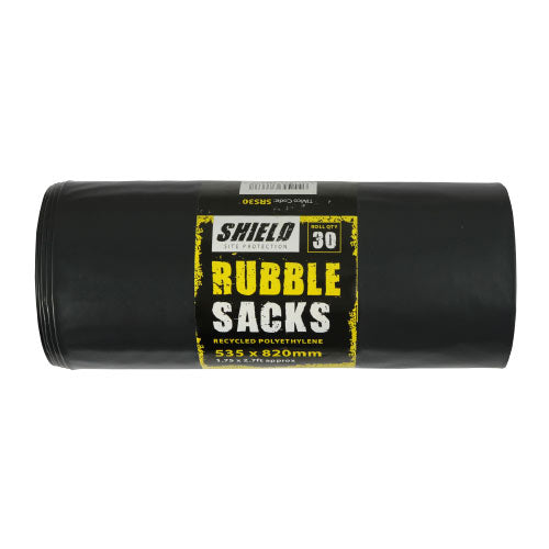 Convenient and compact rolls of 30 sacks, manufactured from recycled polyethylene. Ideal for general waste on building sites and landscaping work.