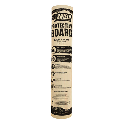 The TIMCO Protective Board has been developed to protect and preserve all hard floor and short twill covered floor surfaces from dust, dirt, spills, sprays and site grime. This FSC certified board is made from recycled compressed fibre board and this innovative protection system is also 100% recyclable and reusable. The TIMCO Protective Board is also breathable and can be laid on wooden floors and new concrete and will not trap any moisture ther