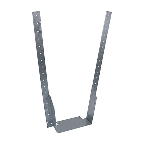 Specifically designed for deeper timber to timber applications. Ideal for loft conversions and â€œunder-slungâ€ floor joist applications where the hanger extends below the supporting beam. They have increase leg lengths so that all widths can take up to a 250mm deep joist. Manufactured from Pre-Galvanised Steel to give a high level of corrosion resistance.