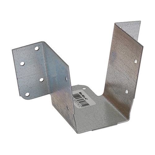 Designed to give a small and economic light weight timber to timber connection such as loft hatches and decking. Timber to timber joist hangers are suitable for light duty applications such as ceiling joists, decking and trimmers. Manufactured from pre-galvanised steel to give a high level of corrosion resistance. NOTE: Tag on base of the hanger helps avoid rotation.