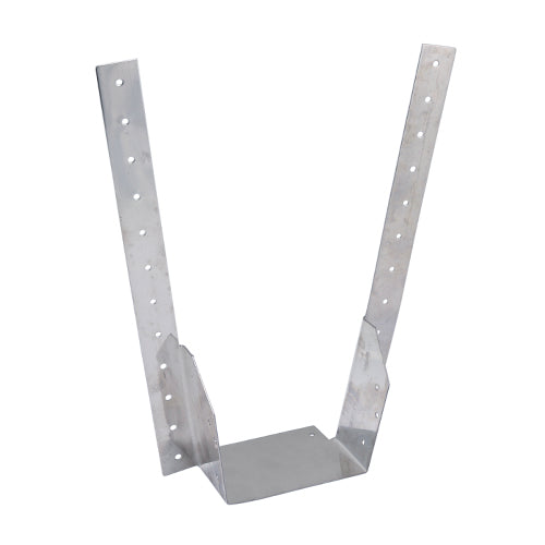 The TIMco Timber Hanger range has been designed as simple solution for various timber to timber connections such as joists and stairwell trimming. They have increased leg lengths so that all widths can take up to a 225mm deep joist. 
Manufactured from A2 Stainless Steel for ultimate corrosion resistance. Stainless steel must be used where there is corrosive environment and/or the base material has inherent corrosive characteristics e.g. Green Oa