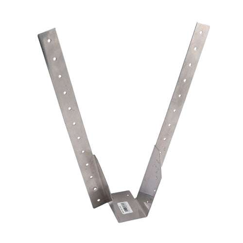 The TIMco Timber Hanger range has been designed as simple solution for various timber to timber connections such as joists and stairwell trimming. They have increased leg lengths so that all widths can take up to a 225mm deep joist. 
Manufactured from A2 Stainless Steel for ultimate corrosion resistance. Stainless steel must be used where there is corrosive environment and/or the base material has inherent corrosive characteristics e.g. Green Oa