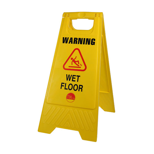 Light weight, a-frame safety signs with double sided printing, for temporary marking of potential hazards in the workplace or in public areas. 