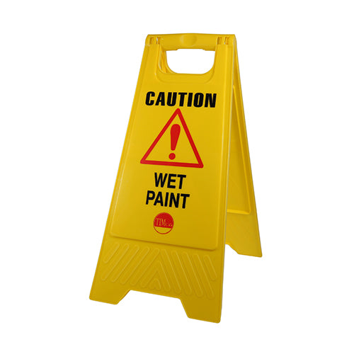 Light weight, a-frame safety signs with double sided printing, for temporary marking of potential hazards in the workplace or in public areas. 