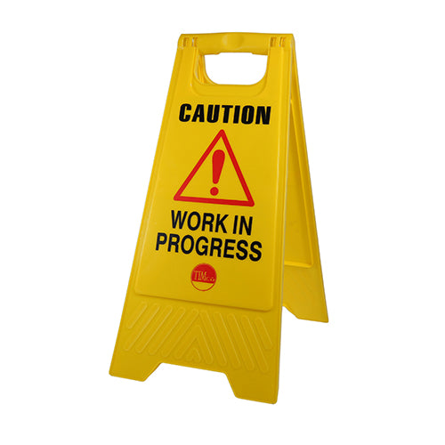 Light weight, a-frame safety signs with double sided printing, for temporary marking of potential hazards in the workplace or in public areas. 