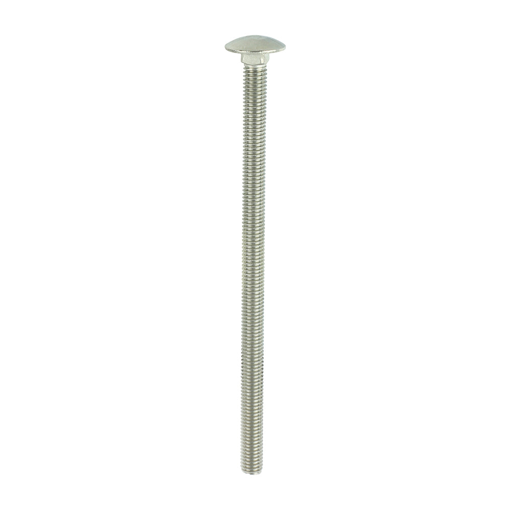 A domed head bolt with a square anti spin shoulder mainly used for clamping timber or attaching ironmongery to timber. Manufactured from A2 Stainless Steel offering superior corrosion resistance, perfect for external applications. Stainless steel must be used where there is corrosive environment and/or the base material has inherent corrosive characteristics e.g. Green Oak. NOTE: Nuts not included. 