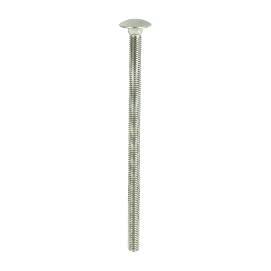 A domed head bolt with a square anti spin shoulder mainly used for clamping timber or attaching ironmongery to timber. Manufactured from A2 Stainless Steel offering superior corrosion resistance, perfect for external applications. Stainless steel must be used where there is corrosive environment and/or the base material has inherent corrosive characteristics e.g. Green Oak. NOTE: Nuts not included. 