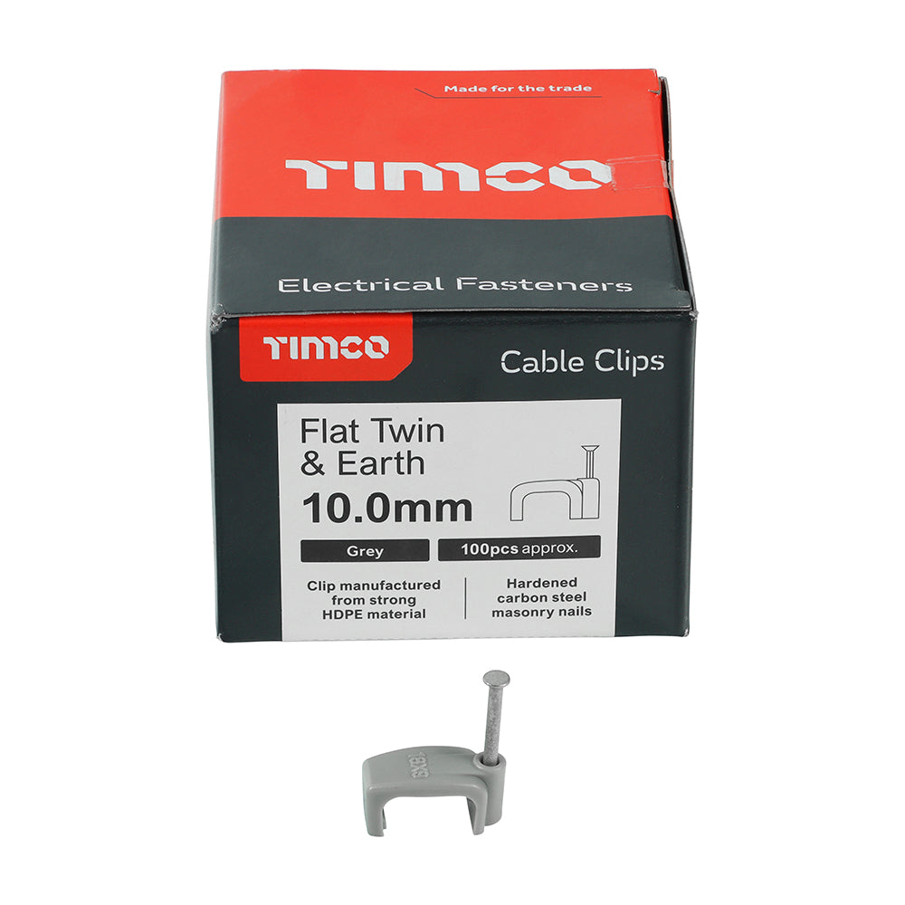 Manufactured from strong HDPE material with a hardened nail, these cable clips are designed for securing and tidying a wide range of cabling types to wood, compressed board and masonry.