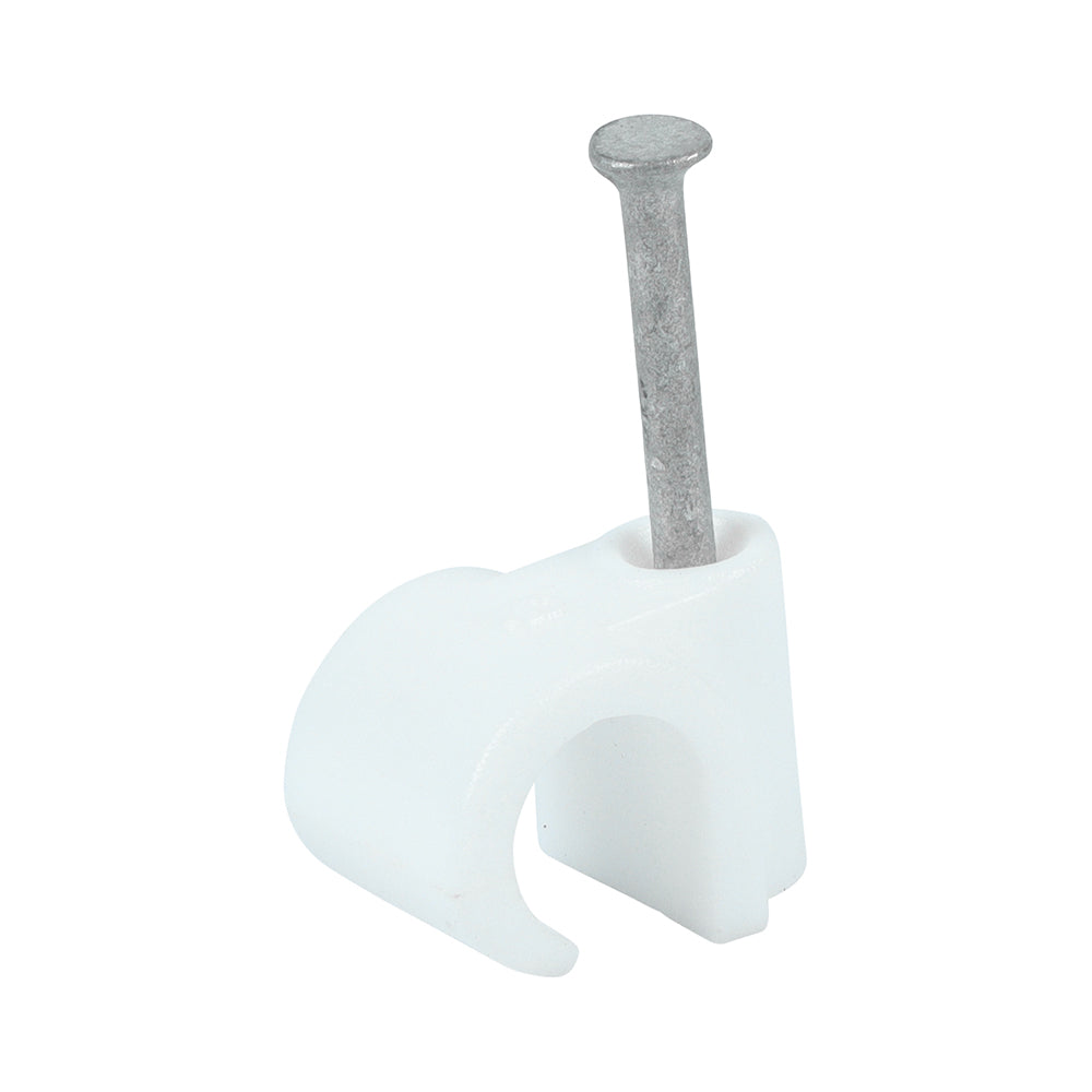 Manufactured from strong HDPE material with a hardened nail, these cable clips are designed for securing and tidying a wide range of cabling types to wood, compressed board and masonry.