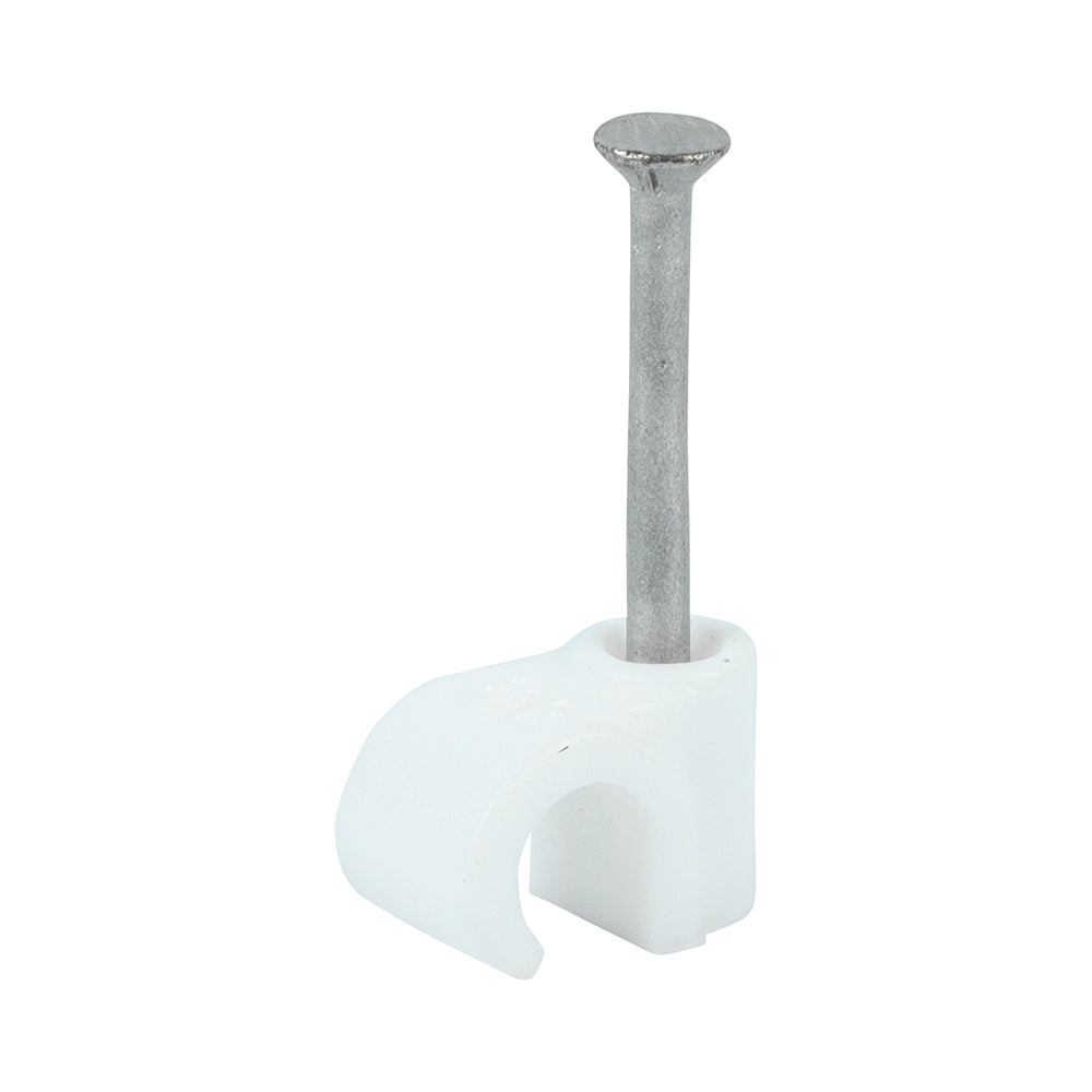 Manufactured from strong HDPE material with a hardened nail, these cable clips are designed for securing and tidying a wide range of cabling types to wood, compressed board and masonry.