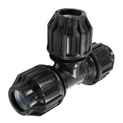 Provides the ability to connect three separate lengths of pipe into one. MDPE pipes should all be the same diameter.