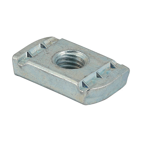 Channel nuts are used to secure standard metric threaded fasteners, such as threaded bar into framing channel or strut. A system that is frequently used for hanging cable management trays, ducting systems, electrical panels, air conditioning units, junction boxes or piping clamps. 