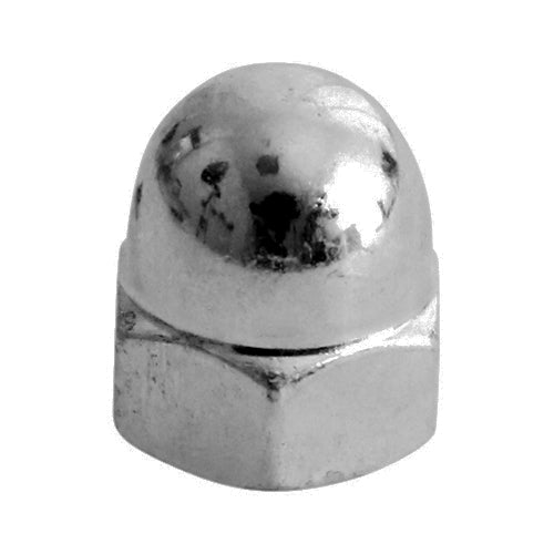 A hexagonal dome nut with a metric thread. Ideal for protective or aesthetic uses. Manufactured from A2 Stainless Steel offering superior corrosion resistance, perfect for external applications. Stainless steel must be used where there is corrosive environment and/or the base material has inherent corrosive characteristics.