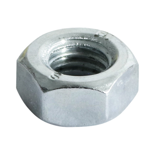 A traditional nut used for all bolting and fastening applications. Zinc plated for internal use. 